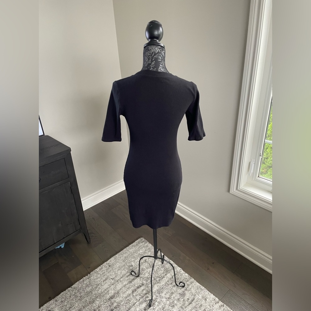 Wilfred Free- Black body con ribbed mini dress - Picture 2 of 3